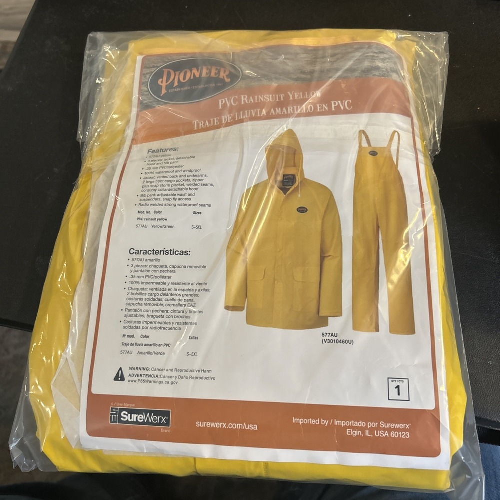 Pioneer PVC Rainsuit Yellow Size M